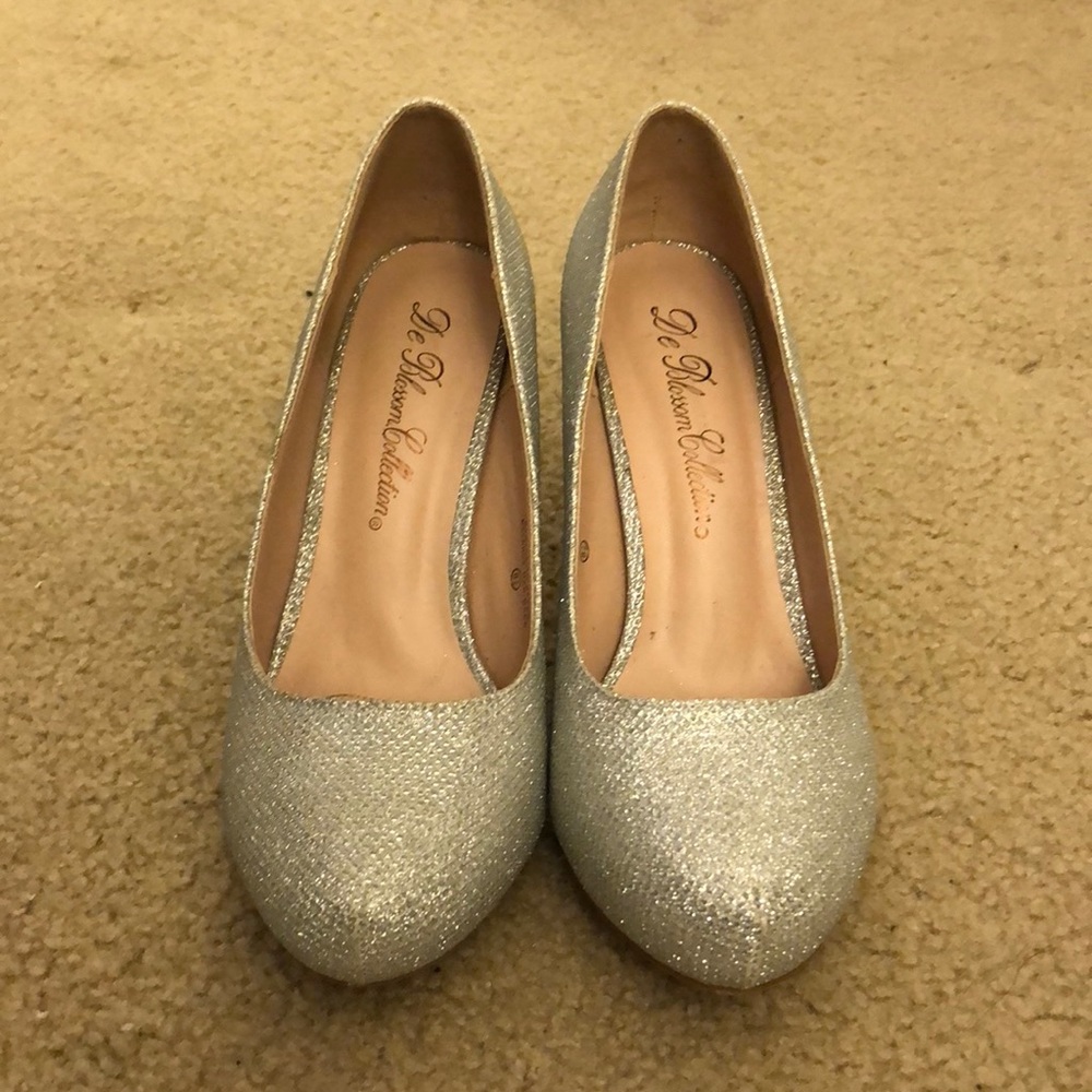 silver SPARKLE heels